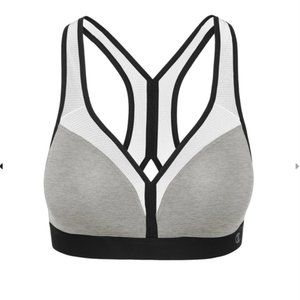 NEW Champion Women's Med Curvy Sports Bra. Oxford Gray, White and Black